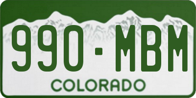 CO license plate 990MBM