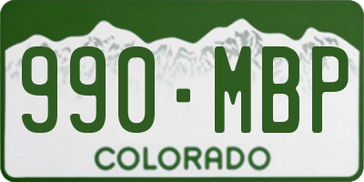 CO license plate 990MBP
