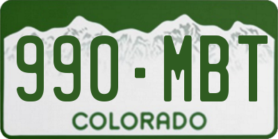 CO license plate 990MBT