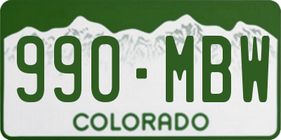 CO license plate 990MBW