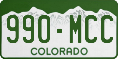 CO license plate 990MCC