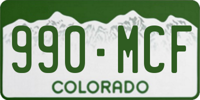CO license plate 990MCF