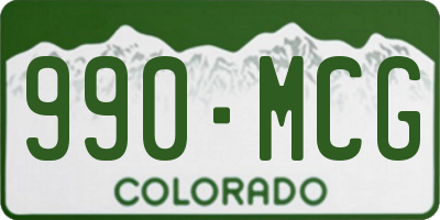 CO license plate 990MCG