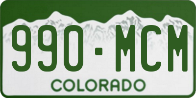 CO license plate 990MCM