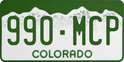 CO license plate 990MCP