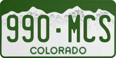 CO license plate 990MCS