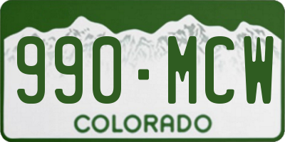 CO license plate 990MCW