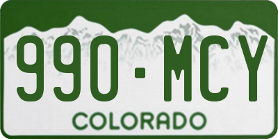 CO license plate 990MCY