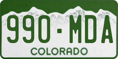 CO license plate 990MDA