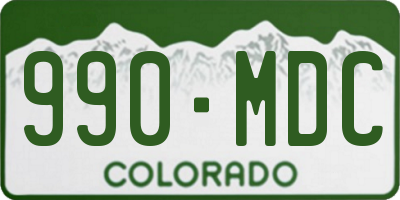 CO license plate 990MDC
