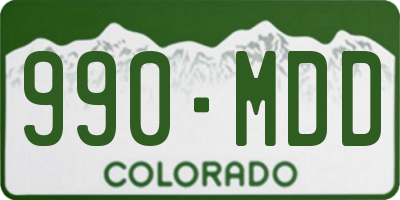 CO license plate 990MDD