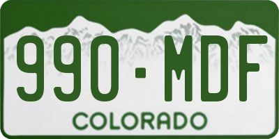 CO license plate 990MDF