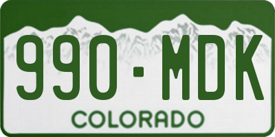 CO license plate 990MDK