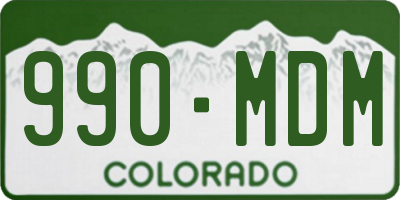 CO license plate 990MDM
