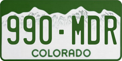 CO license plate 990MDR