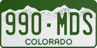 CO license plate 990MDS