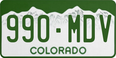 CO license plate 990MDV