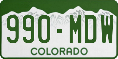 CO license plate 990MDW