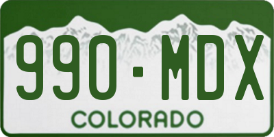 CO license plate 990MDX