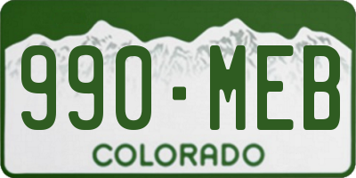 CO license plate 990MEB