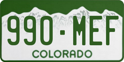 CO license plate 990MEF