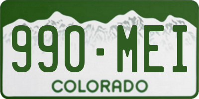 CO license plate 990MEI