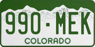CO license plate 990MEK