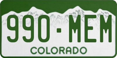 CO license plate 990MEM