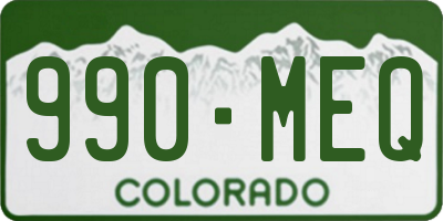 CO license plate 990MEQ