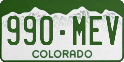 CO license plate 990MEV