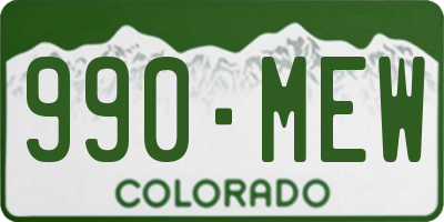 CO license plate 990MEW