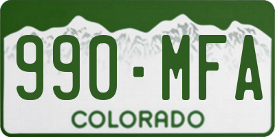 CO license plate 990MFA