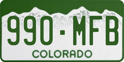 CO license plate 990MFB