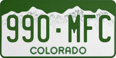 CO license plate 990MFC