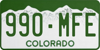 CO license plate 990MFE