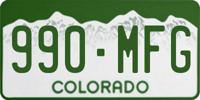 CO license plate 990MFG