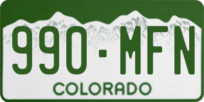 CO license plate 990MFN