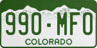 CO license plate 990MFO