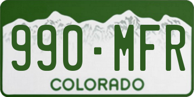 CO license plate 990MFR