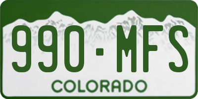 CO license plate 990MFS