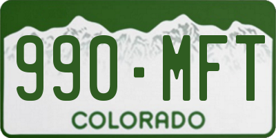 CO license plate 990MFT
