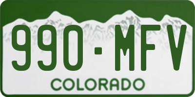 CO license plate 990MFV