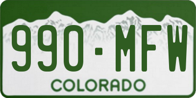 CO license plate 990MFW