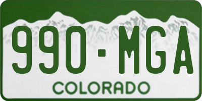 CO license plate 990MGA