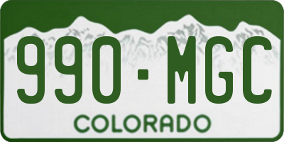 CO license plate 990MGC