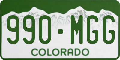 CO license plate 990MGG