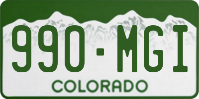 CO license plate 990MGI