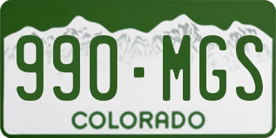 CO license plate 990MGS