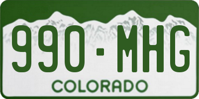 CO license plate 990MHG