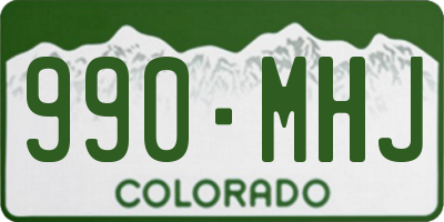 CO license plate 990MHJ
